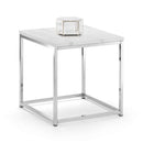 Scala Lamp Table White Marble & Chrome