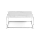 Scala Coffee Table 90cm White Marble & Chrome