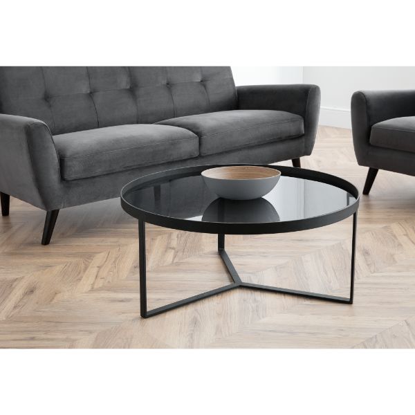 Loft Coffee Table 90cm Smoked Glass