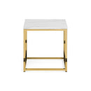 Scala Lamp Table White Marble & Gold