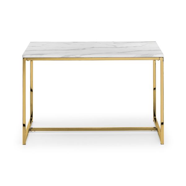 Scala Dining Table 1.2m White Marble & Gold