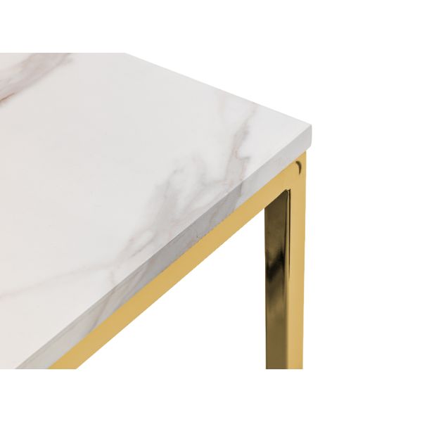 Scala Console Table 1m White Marble & Gold