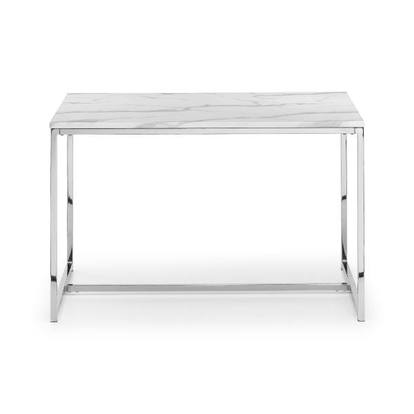 Scala Dining Table 1.2m White Marble & Chrome