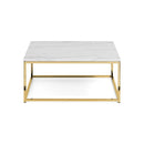 Scala Coffee Table 90cm White Marble & Gold