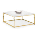 Scala Coffee Table 90cm White Marble & Gold