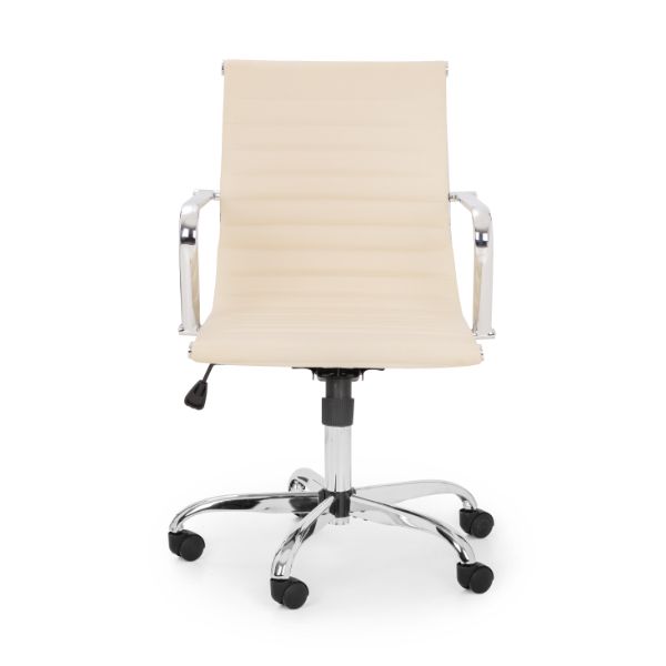 Gio Office Chair Ivory & Chrome