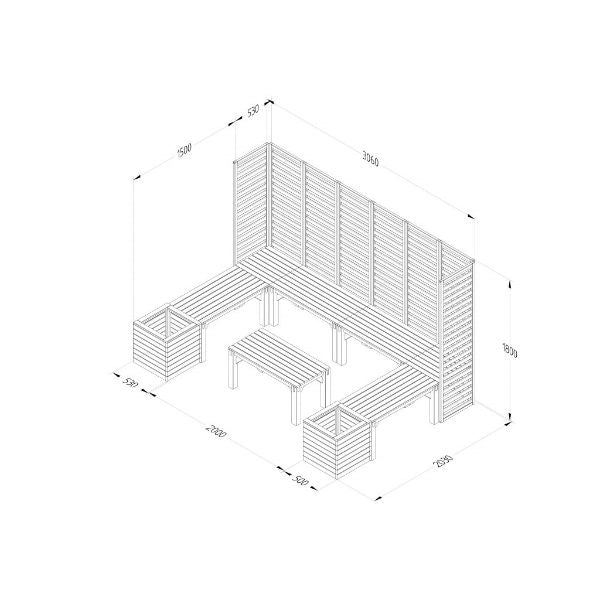 Forest Garden Furniture Modular Seating Option 4