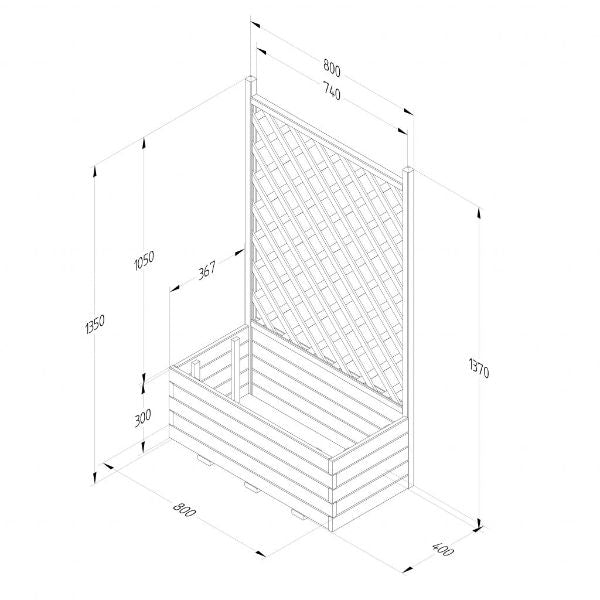 Forest Garden Trellis Planter 137cm(h) x 80cm(w) x 40cm(d)