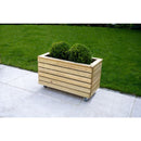 Forest Garden Linear Planter - Double with Wheels 49.6cm(h) x 80cm(w) x 40cm(d)