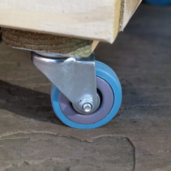 Forest Garden Linear Planter - Double with Wheels 49.6cm(h) x 80cm(w) x 40cm(d)