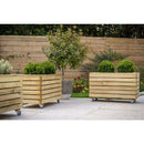 Forest Garden Linear Planter - Double with Wheels 49.6cm(h) x 80cm(w) x 40cm(d)