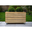 Forest Garden Linear Planter - Double with Wheels 49.6cm(h) x 80cm(w) x 40cm(d)