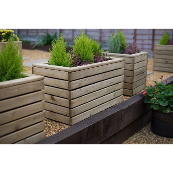 Forest Garden Linear Planter - Double 44cm(h) x 80cm(w) x 40cm(d)