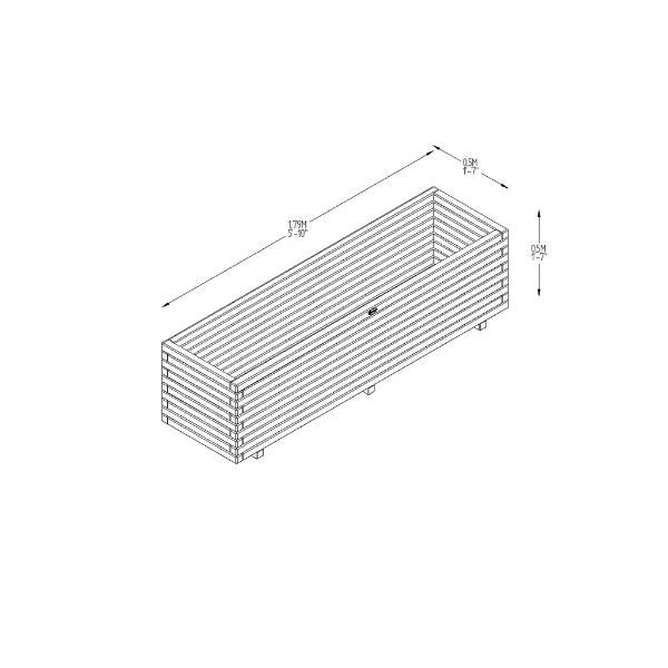 Forest Garden Lomello Planter 50cm(h) x 180cm(w) x 50cm(d)