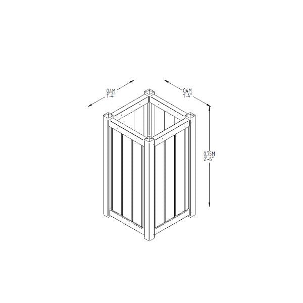 Forest Garden Slender Planter - Small 75cm(h) x 40cm(w) x 40cm(d)