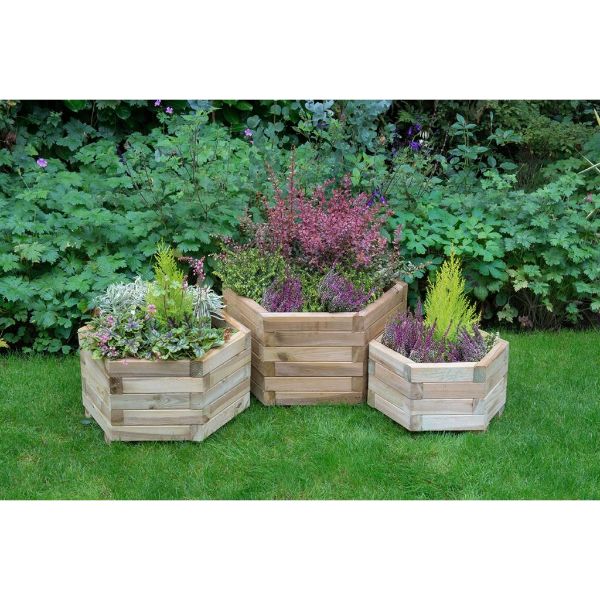 Forest Garden York Hexagonal Planter - Set of 3