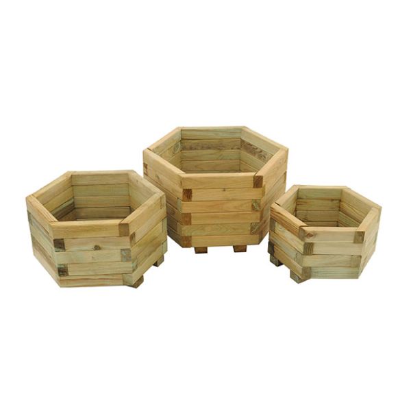 Forest Garden York Hexagonal Planter - Set of 3