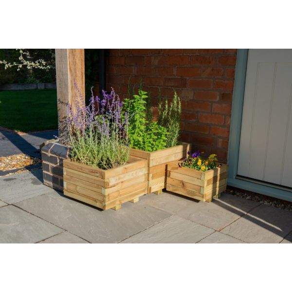 Forest Garden Kendal Square Planter - Set of 3