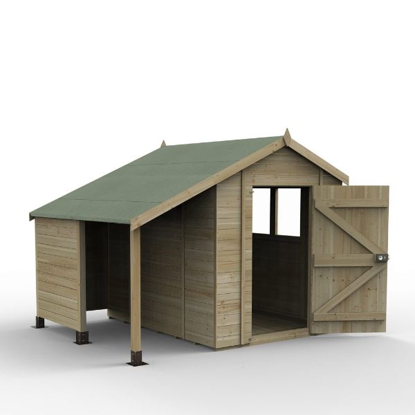 Forest Garden Timberdale 6 X 8 Double Door Apex Shed