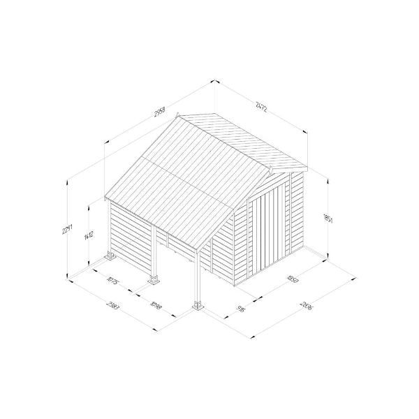 Forest Garden Timberdale 6 X 8 Double Door Apex Shed