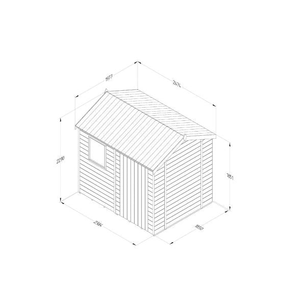 Forest Garden Timberdale 8 X 6 Reverse Apex Shed