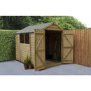Forest Garden Overlap Pressure Treated 8x6 Apex Shed - Double Door