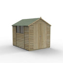 Forest Garden Overlap Pressure Treated 8x6 Apex Shed - Double Door