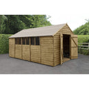 Forest Garden Overlap Pressure Treated 10x15 Apex Shed - Double Door