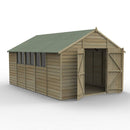 Forest Garden Overlap Pressure Treated 10x15 Apex Shed - Double Door