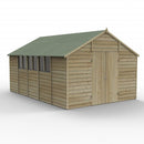 Forest Garden Overlap Pressure Treated 10x15 Apex Shed - Double Door