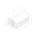 Forest Garden Overlap Pressure Treated 10x15 Apex Shed - Double Door