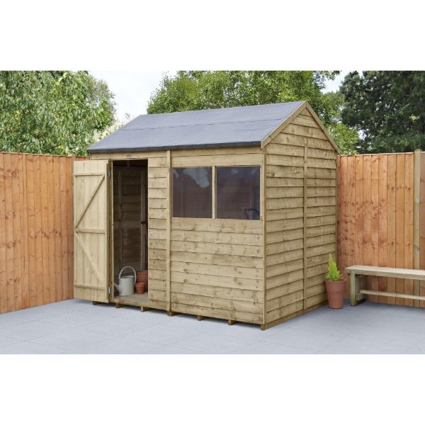 Forest Garden Overlap Pressure Treated 8x6 Reverse Apex Shed
