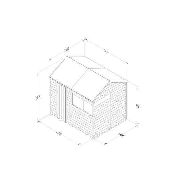 Forest Garden Overlap Pressure Treated 8x6 Reverse Apex Shed