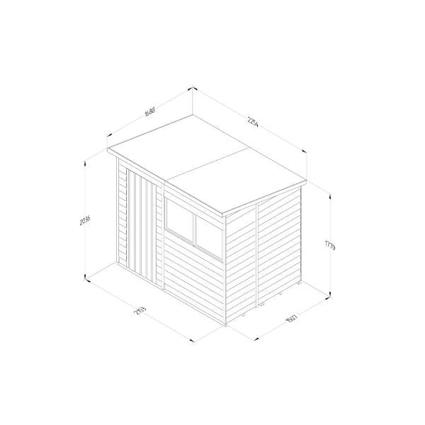 Forest Garden Overlap Pressure Treated 7x5 Pent Shed