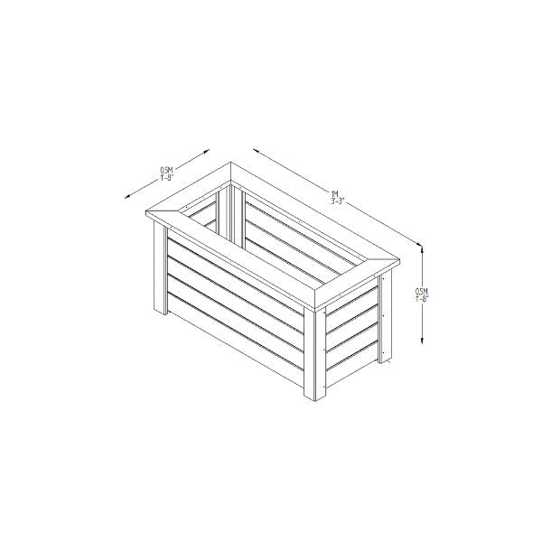 Forest Garden Cambridge Planter - 100x50cm