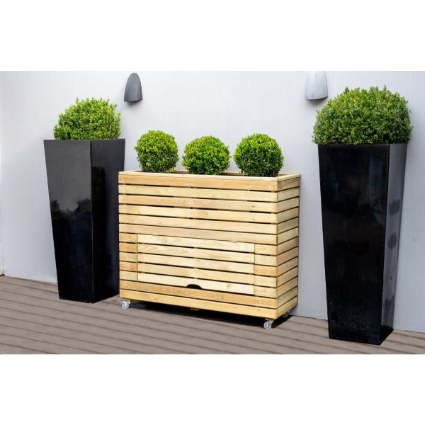 Forest Garden Linear Planter - Tall with Wheels 97.2cm(h) x 120cm(w) x 40cm(d)