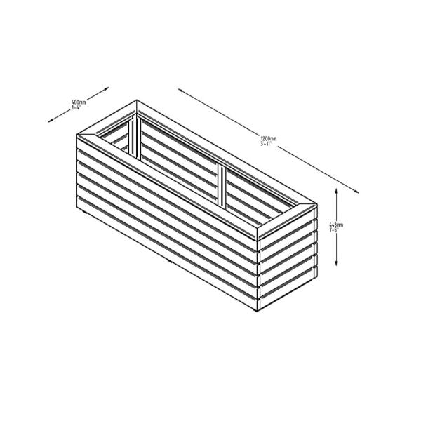 Forest Garden Linear Planter - Long 44cm(h) x 120cm(w) x 40cm(d)