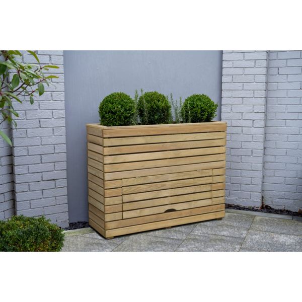 Forest Garden Linear Planter - Tall with Storage 91cm(h) x 120cm(w) x 40cm(d)