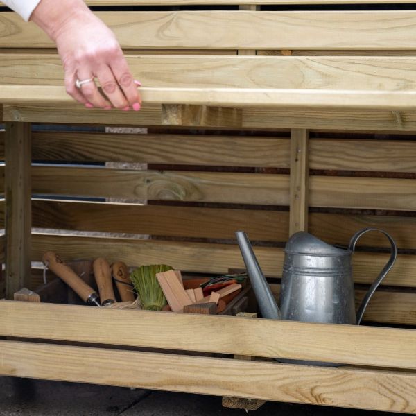 Forest Garden Linear Planter - Tall with Storage 91cm(h) x 120cm(w) x 40cm(d)