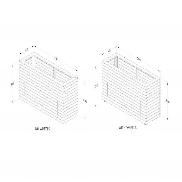 Forest Garden Linear Planter - Tall with Storage 91cm(h) x 120cm(w) x 40cm(d)