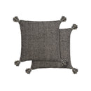 Herringbone Recycled Cotton Cushion 43 x 43cm - Black