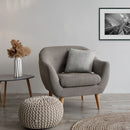 Herringbone Recycled Cotton Cushion 43 x 43cm - Silver