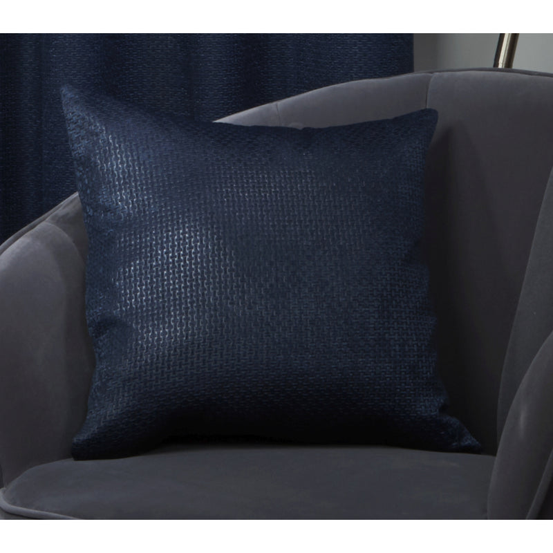 Ambiance Embossed Cushion 43 x 43cm - Navy Blue