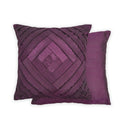 Serenity Pleated Sateen Finish Cushion 43 x 43cm - Plum