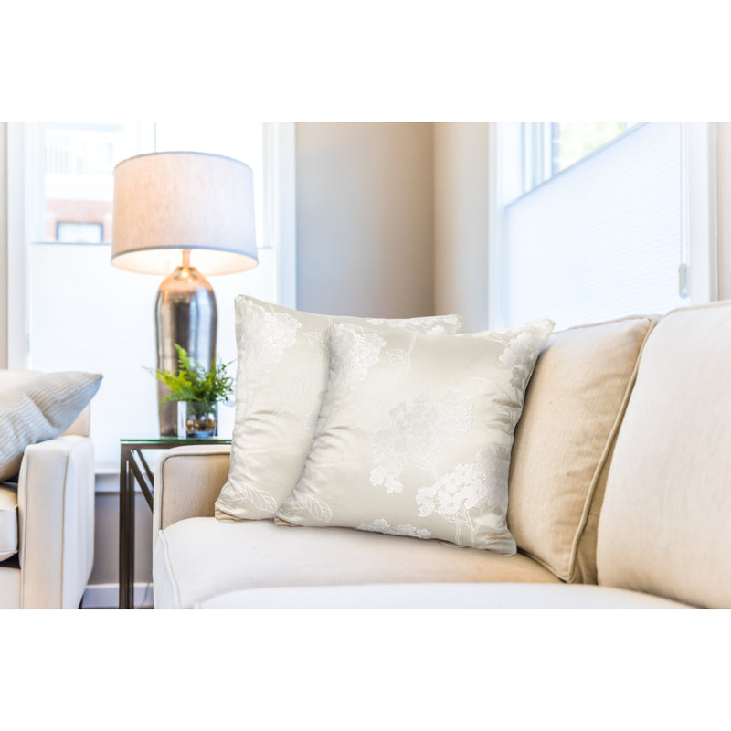 Blossom Luxury Jacquard Cushion 43 x 43cm - Cream