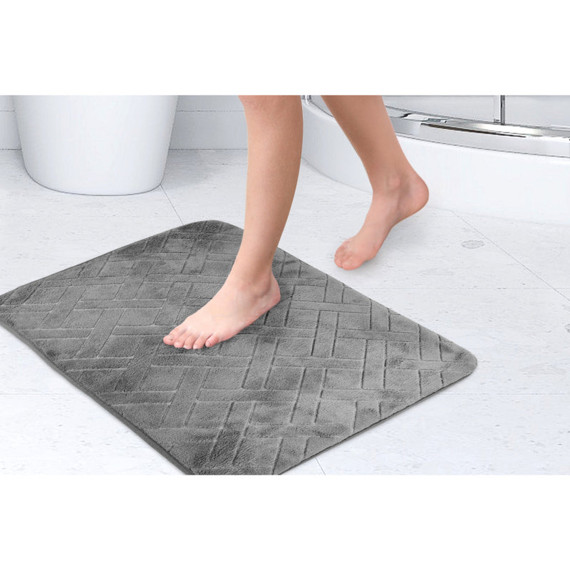 Memory Foam Bath Mat Anti Slip 40 x 60cm - Grey