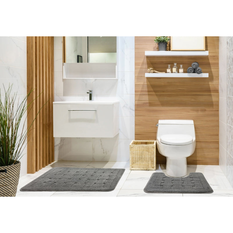 Orkney 2 Piece Bath Set Non Slip - Silver