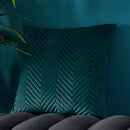 Pinsonic Velvet Teal Square Cushion 43 x 43cm