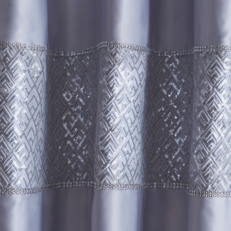 Shimmer  Eyelet Curtains - Silver
