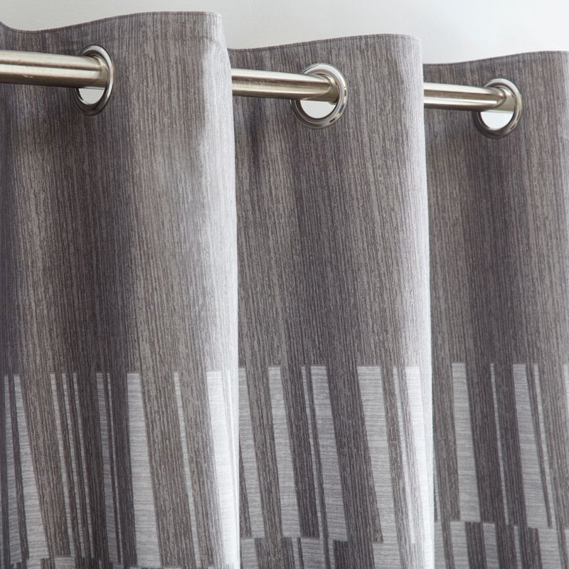 Detroit  Eyelet Curtains - Charcoal Grey